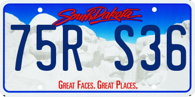 SD license plate 75RS36
