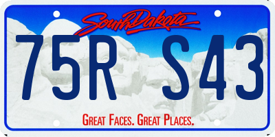 SD license plate 75RS43