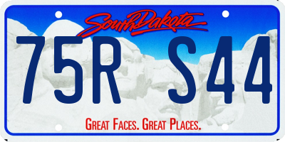 SD license plate 75RS44