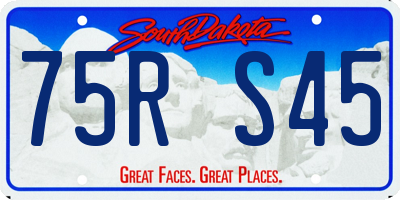 SD license plate 75RS45