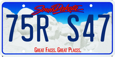 SD license plate 75RS47