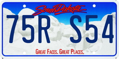 SD license plate 75RS54