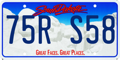 SD license plate 75RS58