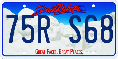 SD license plate 75RS68