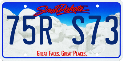SD license plate 75RS73