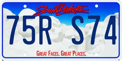 SD license plate 75RS74