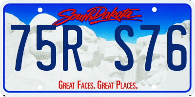 SD license plate 75RS76