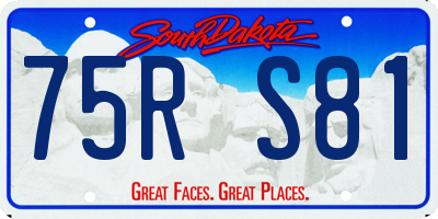 SD license plate 75RS81