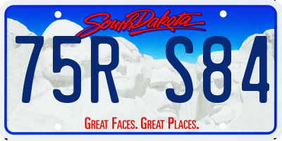 SD license plate 75RS84