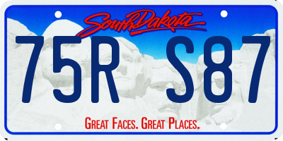 SD license plate 75RS87