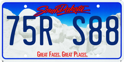 SD license plate 75RS88