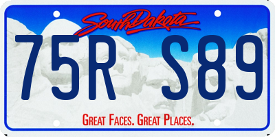 SD license plate 75RS89