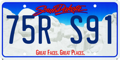 SD license plate 75RS91