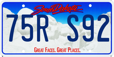 SD license plate 75RS92