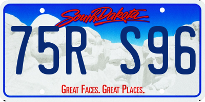 SD license plate 75RS96