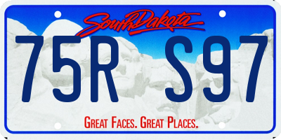 SD license plate 75RS97