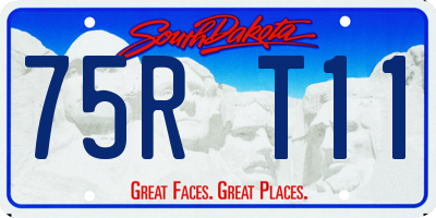 SD license plate 75RT11