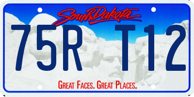 SD license plate 75RT12