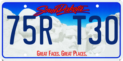 SD license plate 75RT30