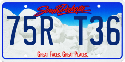 SD license plate 75RT36