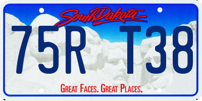 SD license plate 75RT38