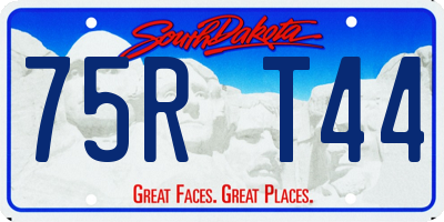 SD license plate 75RT44