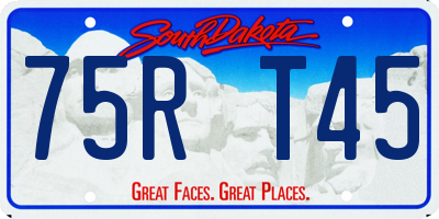 SD license plate 75RT45