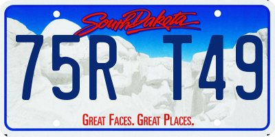 SD license plate 75RT49