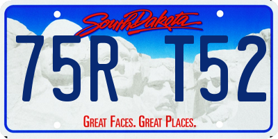 SD license plate 75RT52