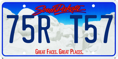 SD license plate 75RT57