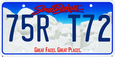 SD license plate 75RT72