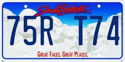 SD license plate 75RT74