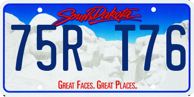 SD license plate 75RT76