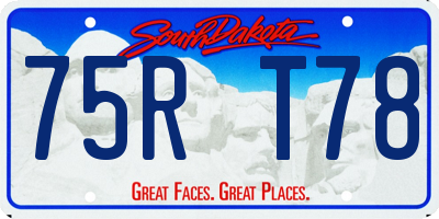 SD license plate 75RT78