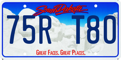 SD license plate 75RT80