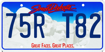 SD license plate 75RT82
