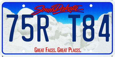 SD license plate 75RT84