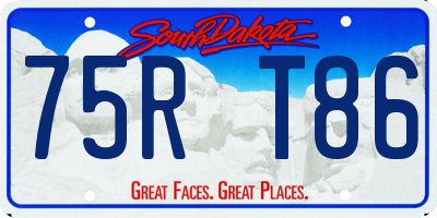 SD license plate 75RT86