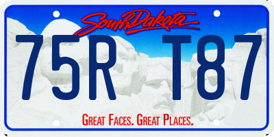 SD license plate 75RT87