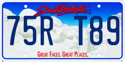 SD license plate 75RT89