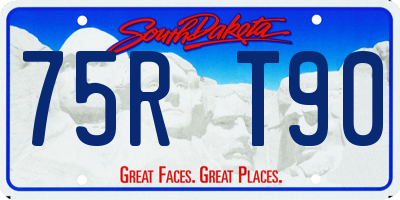 SD license plate 75RT90