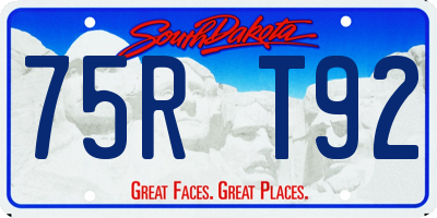SD license plate 75RT92