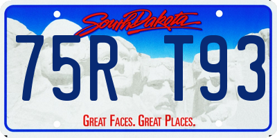 SD license plate 75RT93