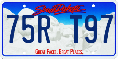 SD license plate 75RT97