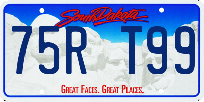 SD license plate 75RT99