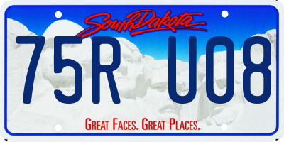 SD license plate 75RU08