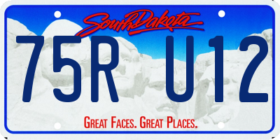 SD license plate 75RU12