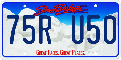 SD license plate 75RU50