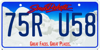 SD license plate 75RU58