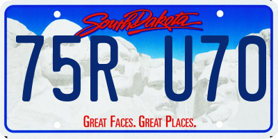 SD license plate 75RU70